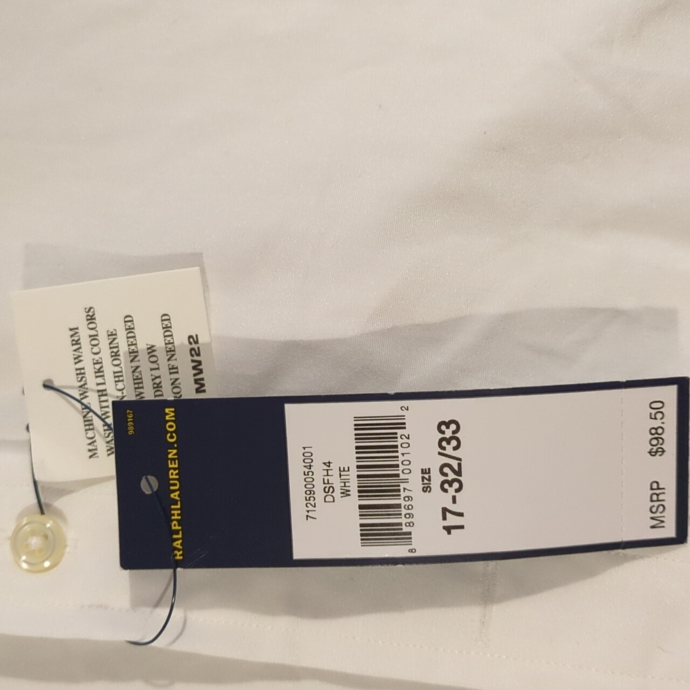 Men's 17 x 32/33 Polo by Ralph Lauren Dress Shirt NEW - Picture 6 of 7